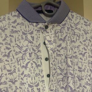 Greyson White and Purple Patterned Men's Shirt - worn once